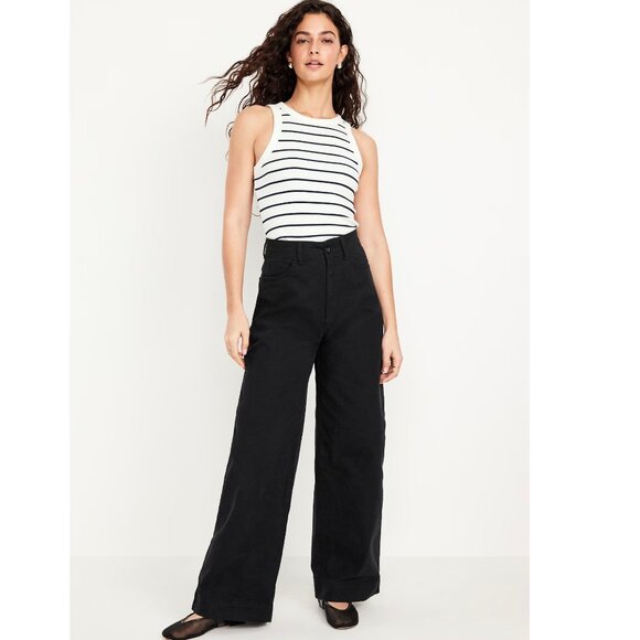 Old Navy Extra High-Waisted Mariner Wide-Leg Pants Size 14 Tall - Washed but New - Picture 2 of 10